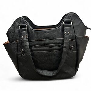 Chic Black Quilted Concealed carry Shoulder Bag